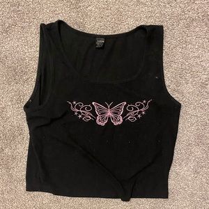 Cropped butterfly top